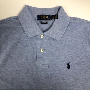 Polo Ralph Lauren Shirt Boy Polo Classic Fit SS Rib Collar Armband Blue M 10-12